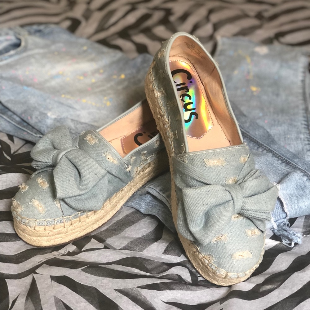 Sam Edelman Denim Espadrilles With Bow